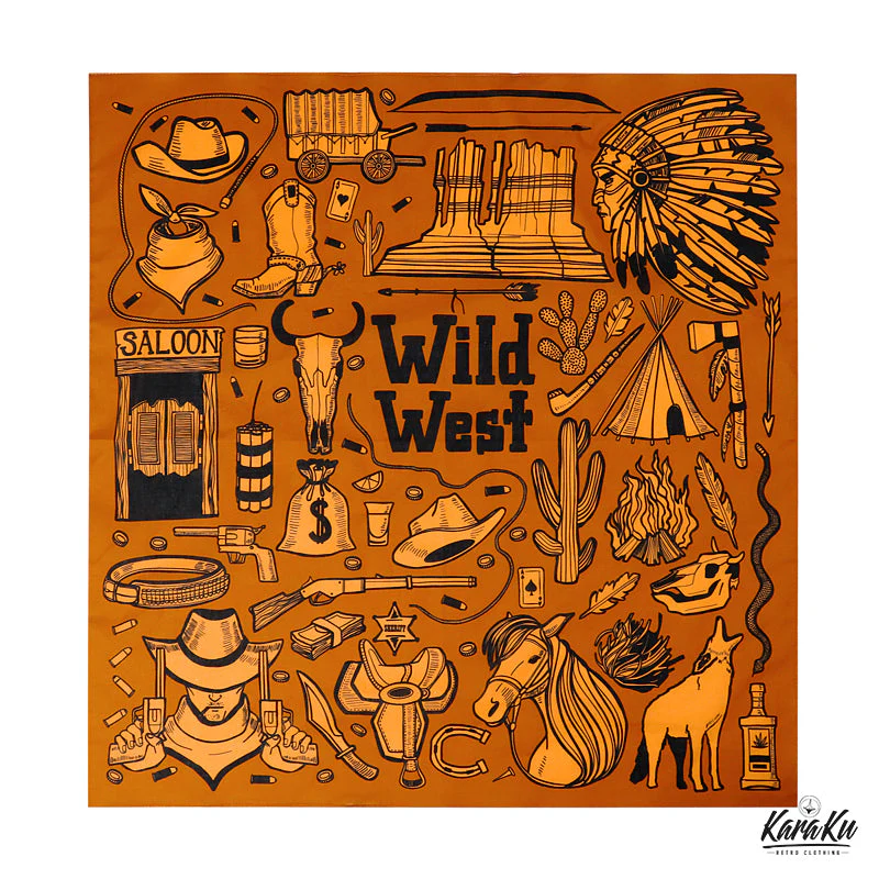 Wild West Retro Cotton Bandana with Clip - Image 6