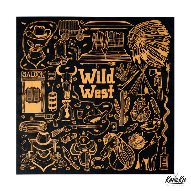 Wild West Retro Cotton Bandana with Clip - Image 7