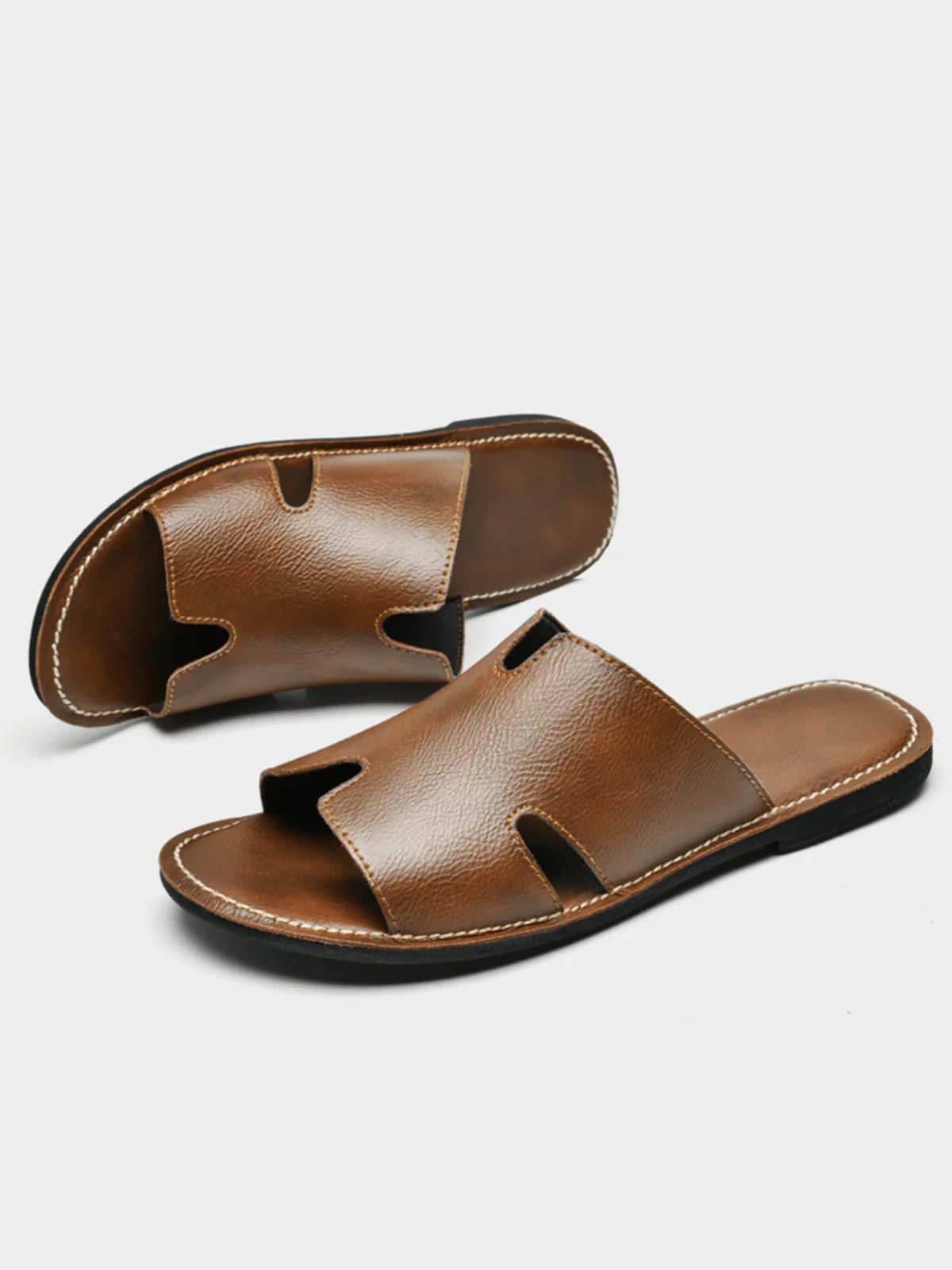Fashion Leather Slip-On Sandals - Image 5