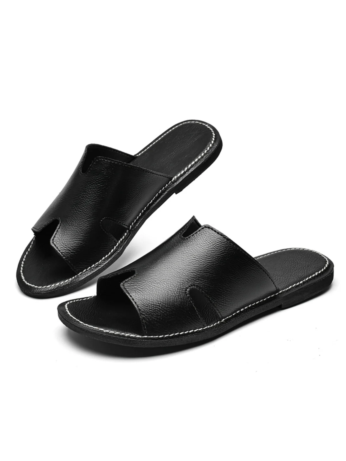 Fashion Leather Slip-On Sandals - Image 7