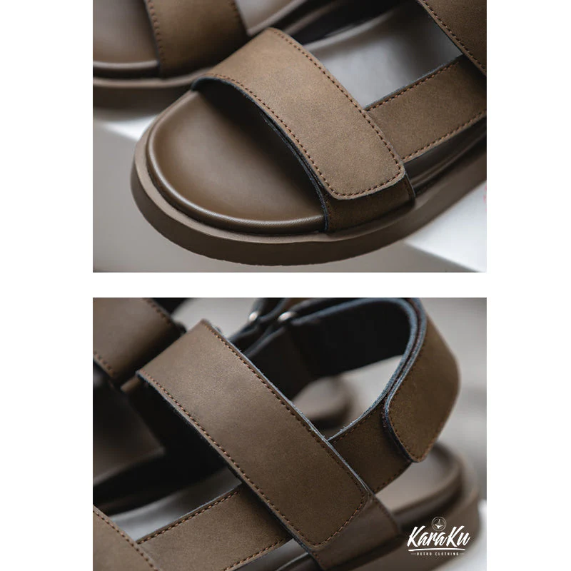 Cow Leather Velcro Sandals - Image 10