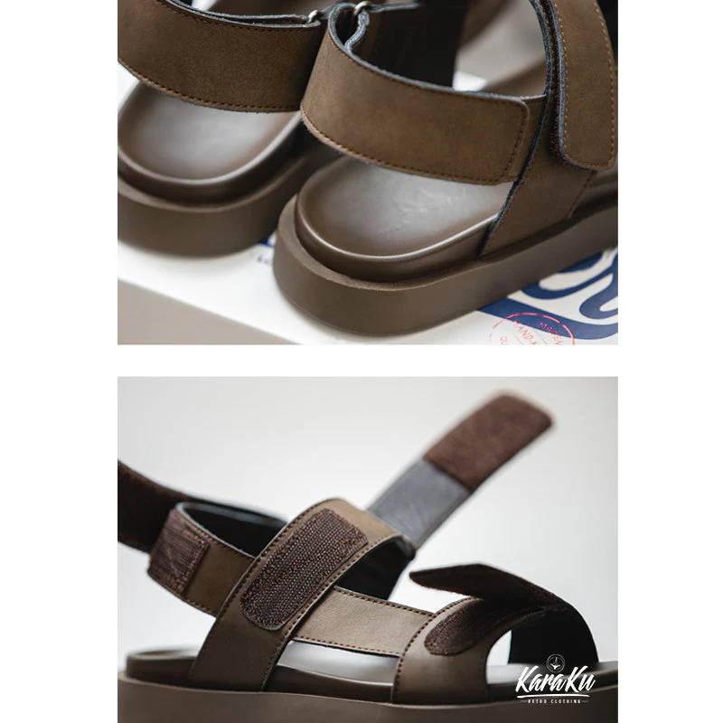 Cow Leather Velcro Sandals - Image 11