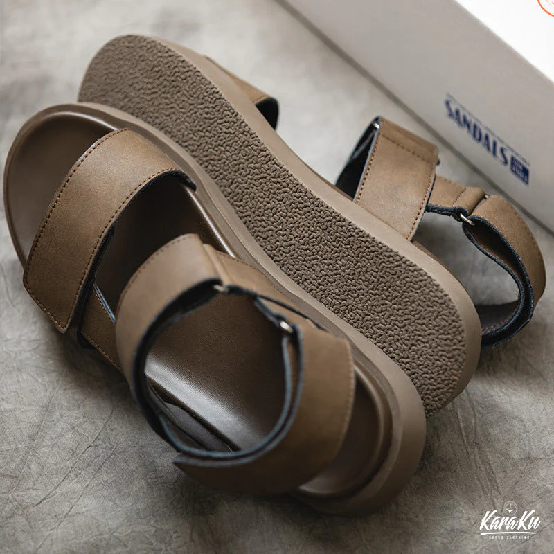 Cow Leather Velcro Sandals - Image 5