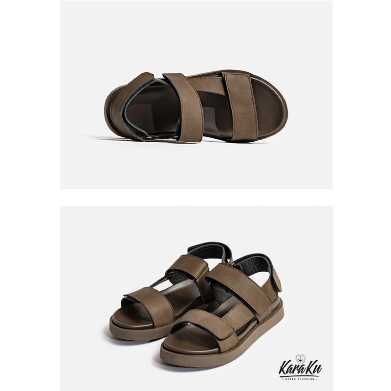 Cow Leather Velcro Sandals - Image 7