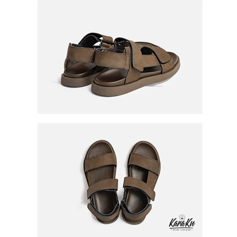 Cow Leather Velcro Sandals - Image 8