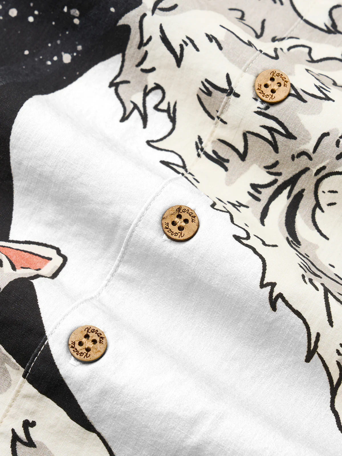 The Cat That Turns Into a Wave Cotton Camp Shirt - Image 4