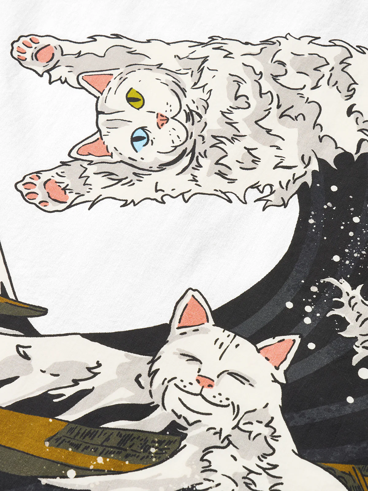 The Cat That Turns Into a Wave Cotton Camp Shirt - Image 6