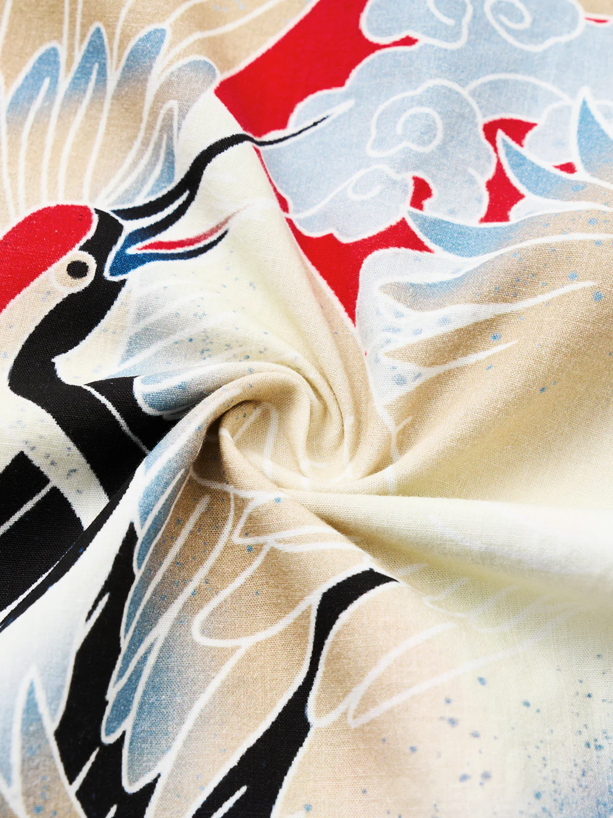 Rising Sun Flying Crane Cotton Camp Shirt - Image 7