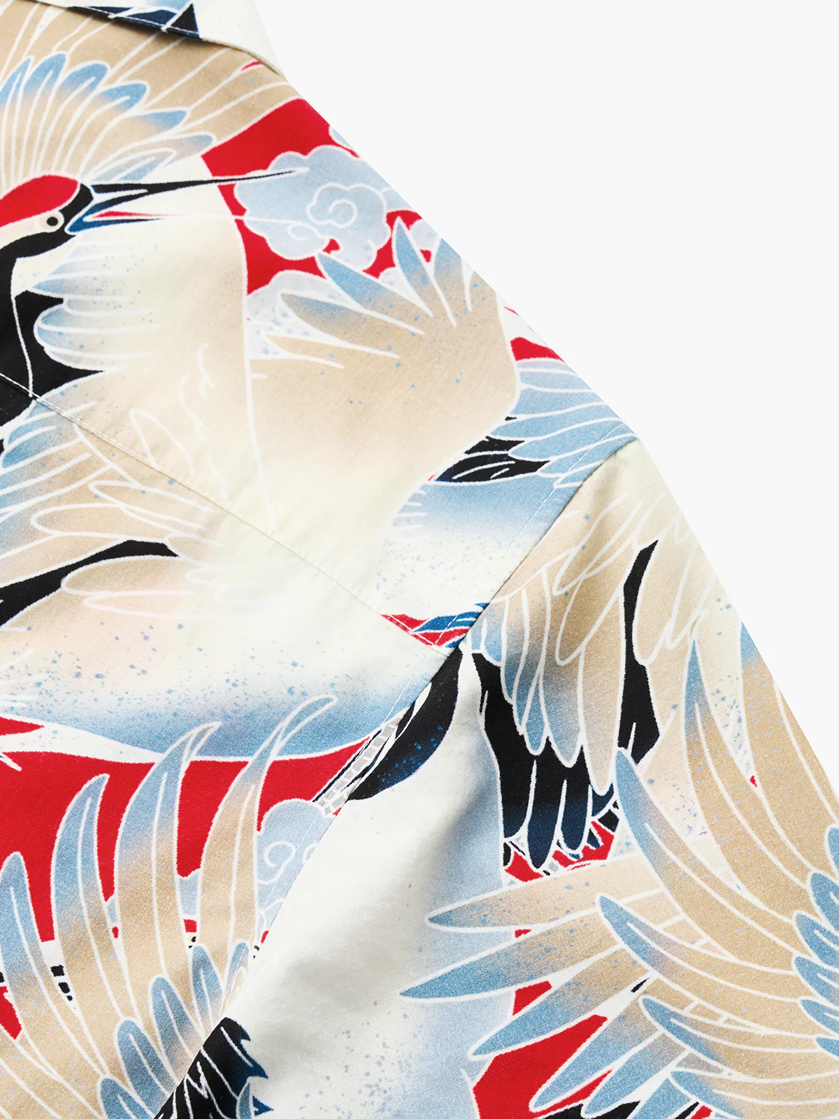 Rising Sun Flying Crane Cotton Camp Shirt - Image 8