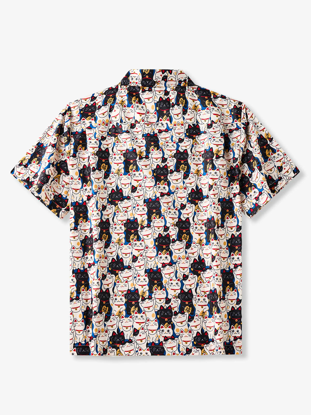 Edo Period Lucky Cat Cotton Camp Shirt - Image 3