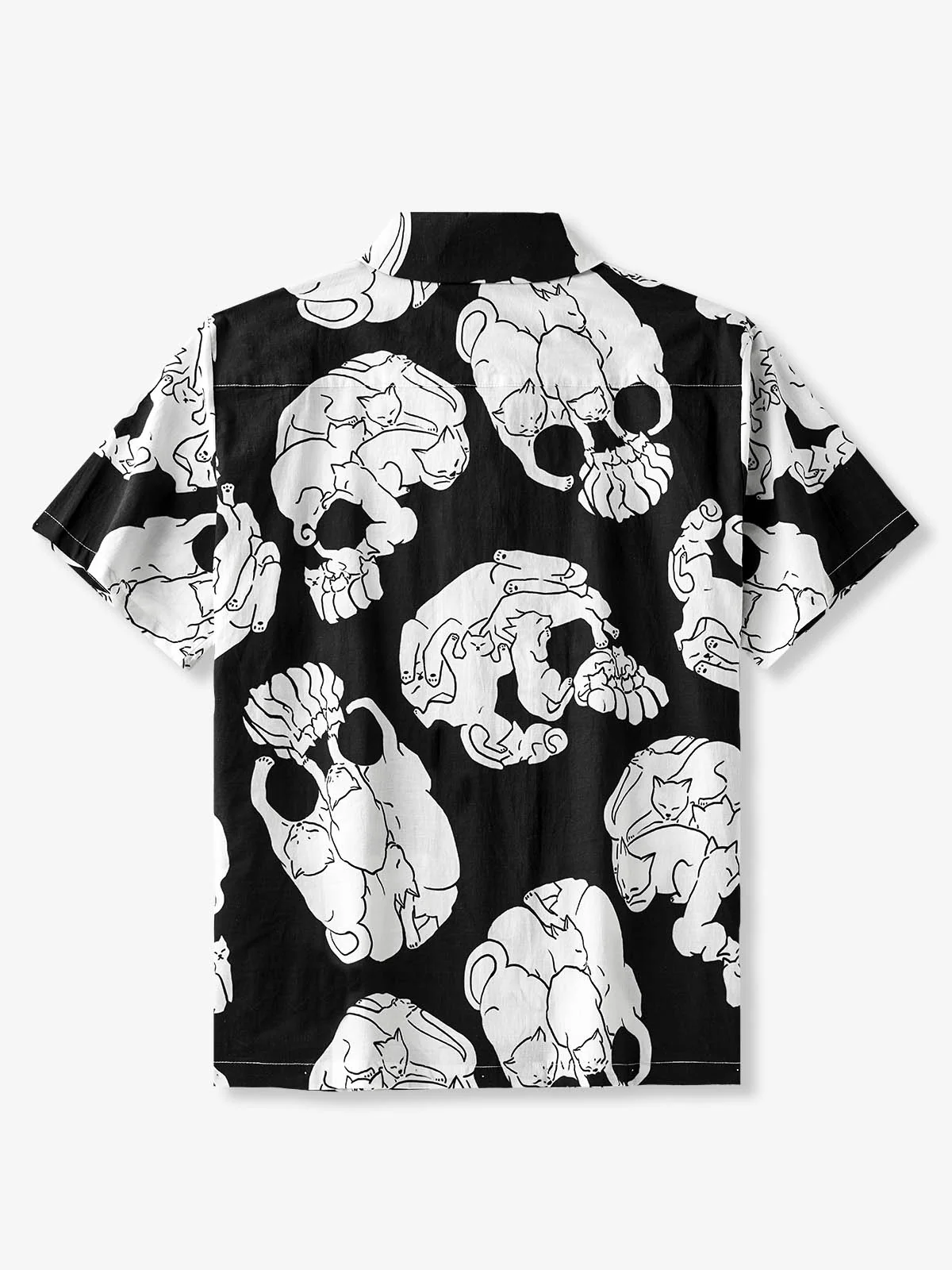 Cat & Skull Cotton Camp Shirt - Image 3
