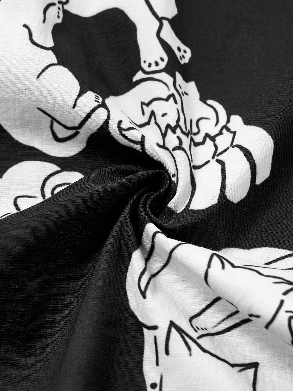 Cat & Skull Cotton Camp Shirt - Image 4