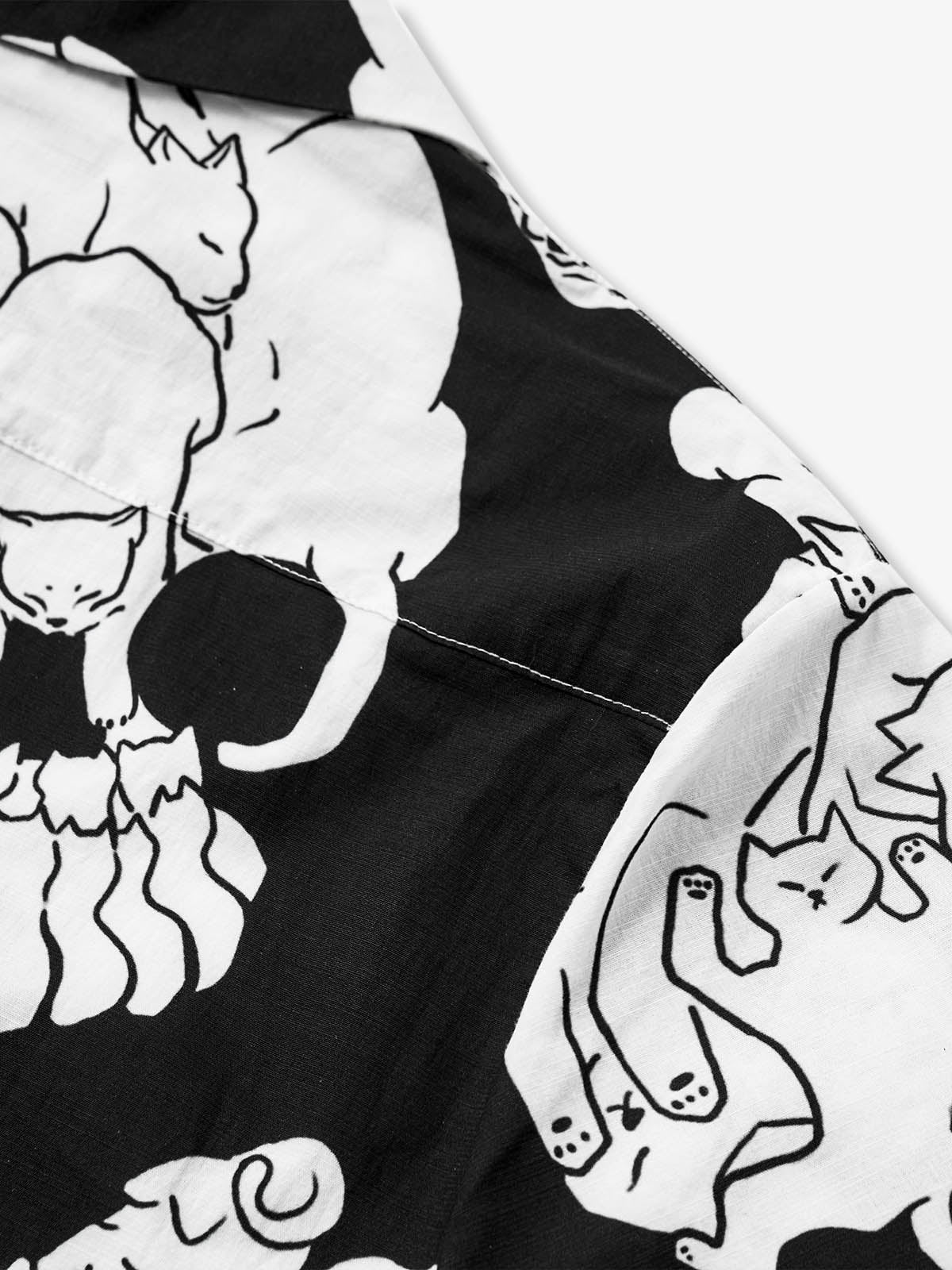 Cat & Skull Cotton Camp Shirt - Image 5