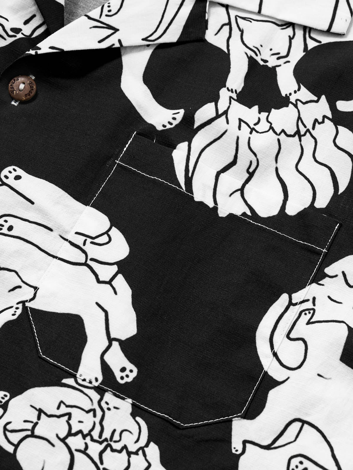 Cat & Skull Cotton Camp Shirt - Image 6