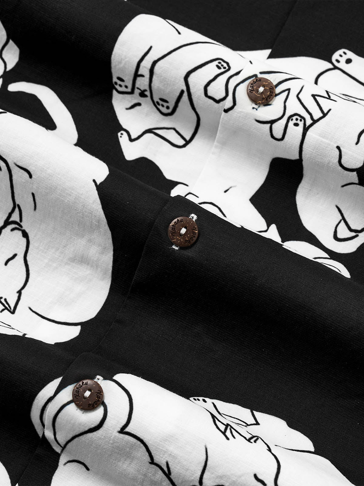 Cat & Skull Cotton Camp Shirt - Image 7