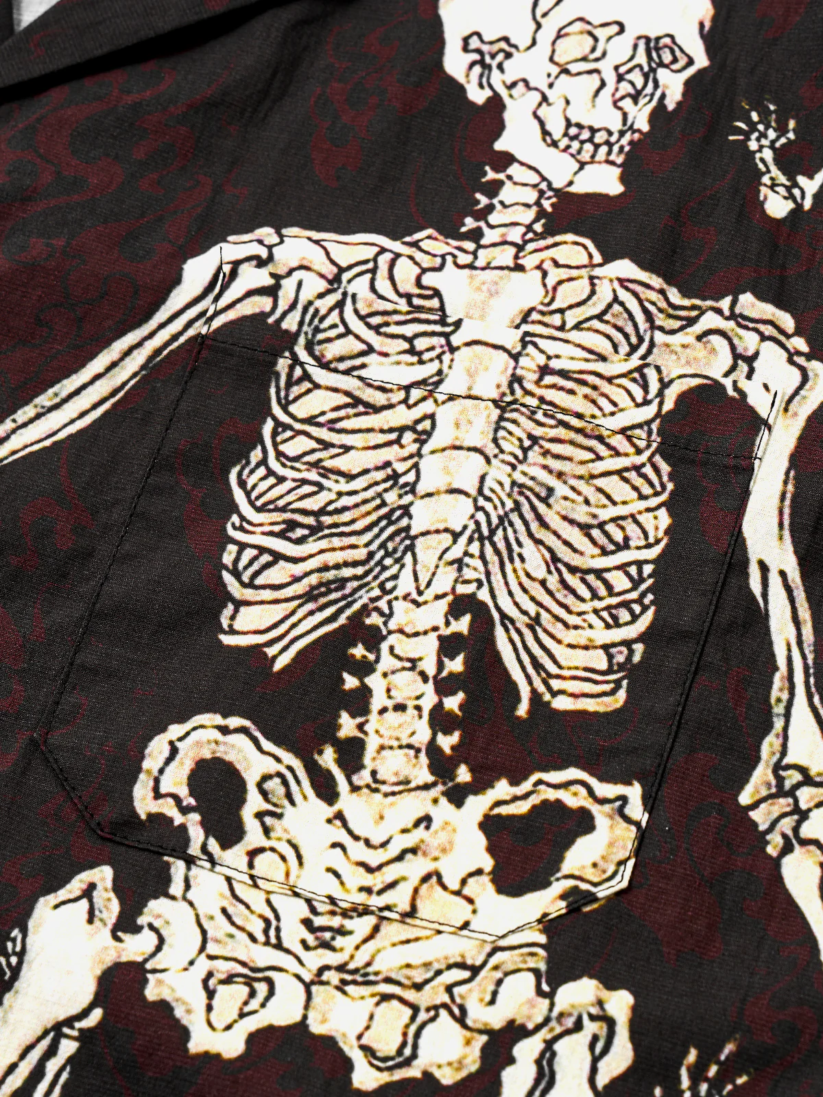 Hundreds Of Dancing Skeletons Cotton Camp Shirt - Image 6