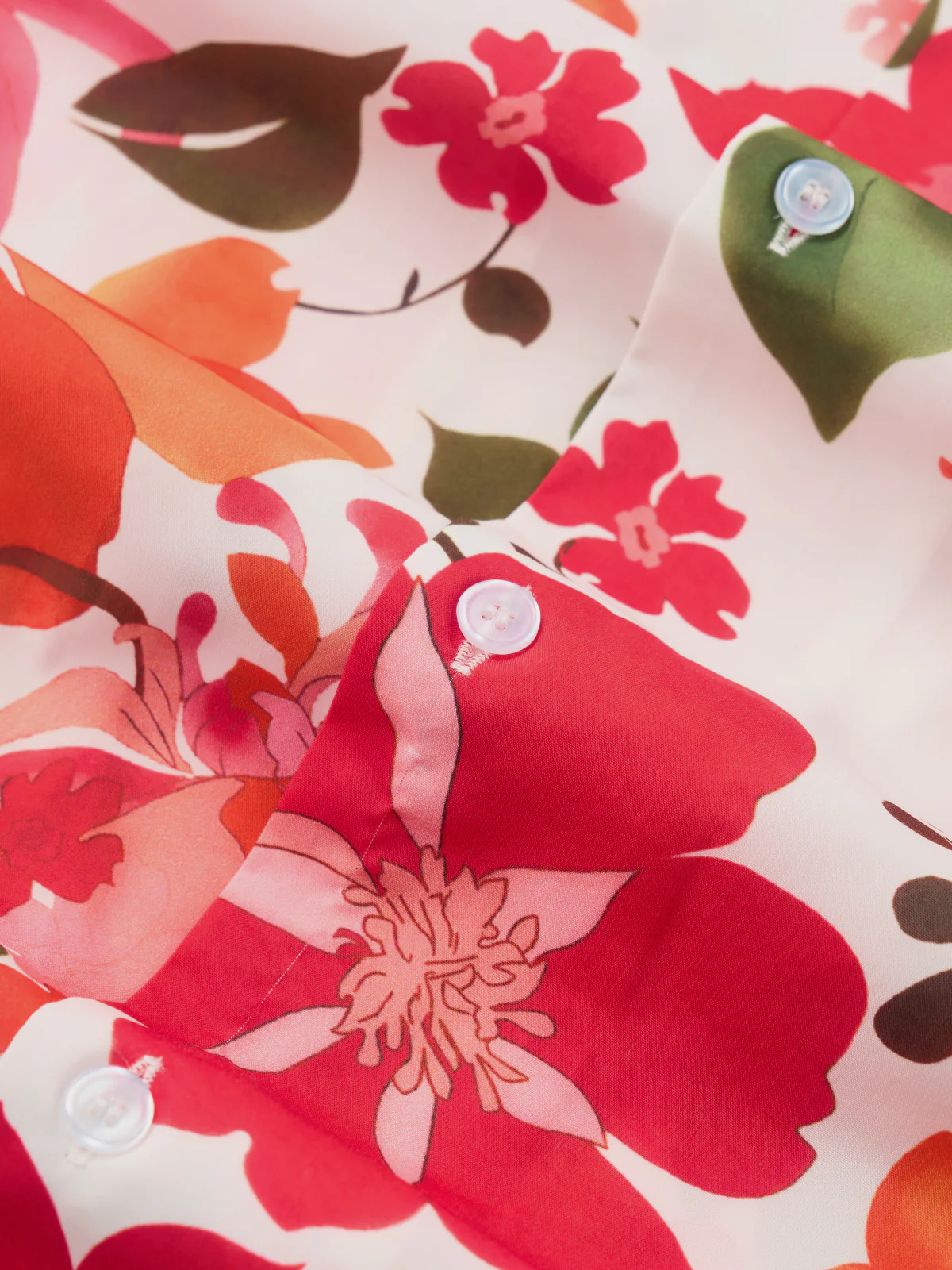 Resort Vibrant Floral Print Cotton Camp Shirt - Image 4