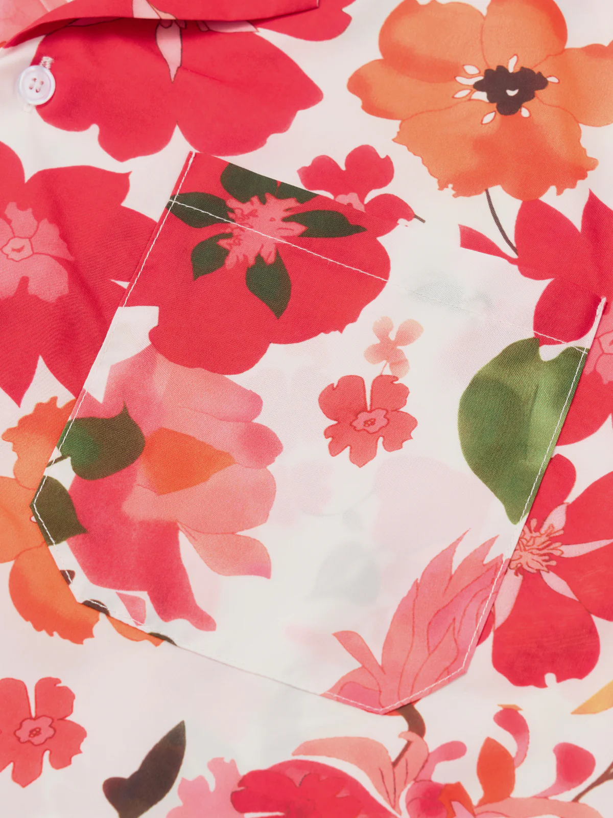 Resort Vibrant Floral Print Cotton Camp Shirt - Image 6