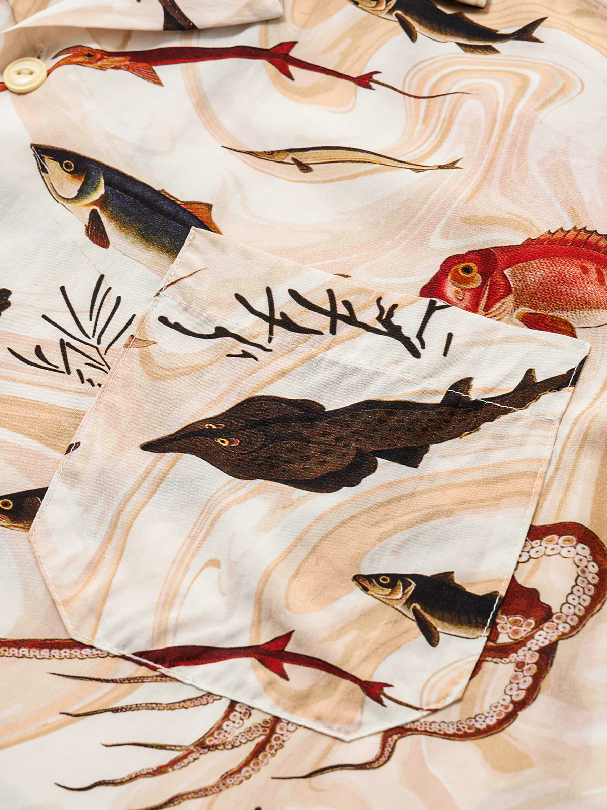 Illustrations Octopus Cotton Camp Shirt - Image 6