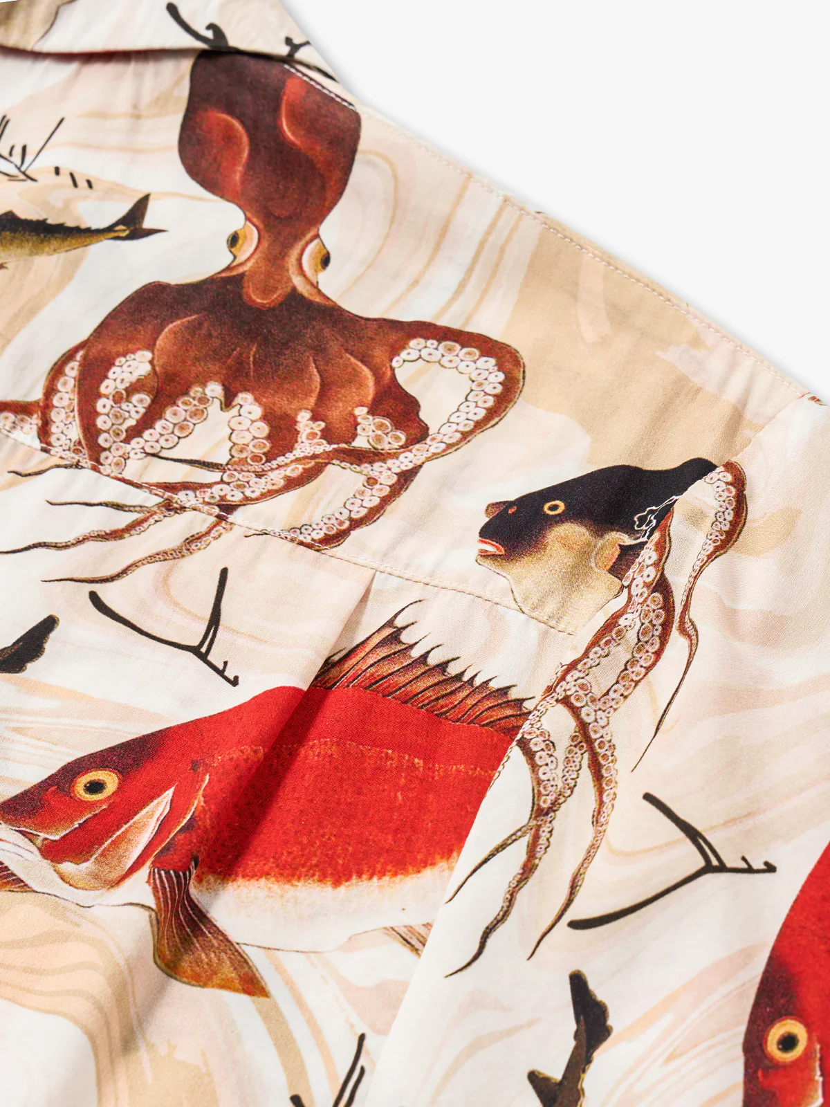 Illustrations Octopus Cotton Camp Shirt - Image 7