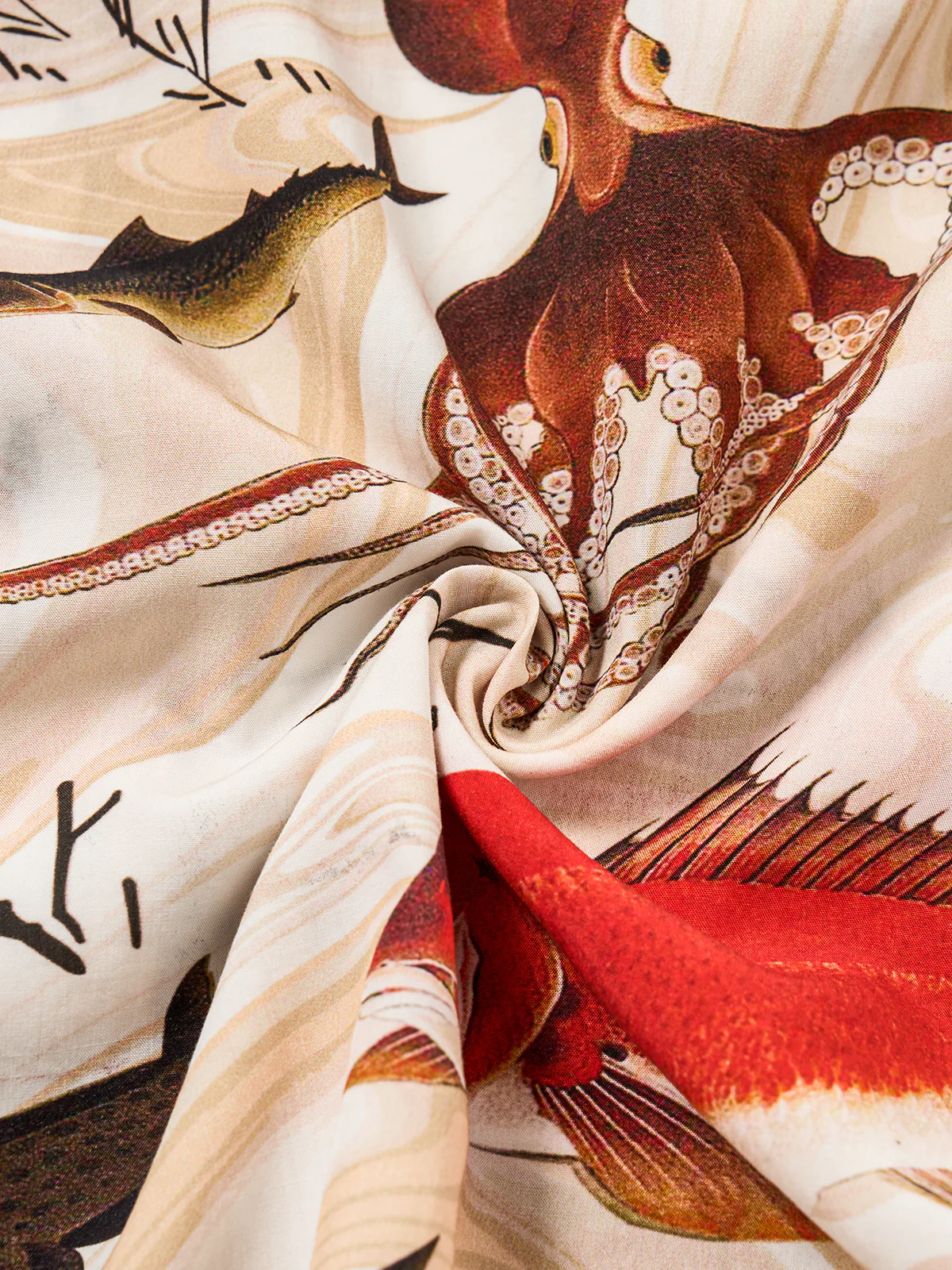 Illustrations Octopus Cotton Camp Shirt - Image 8