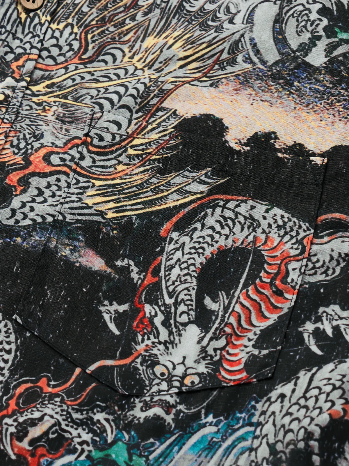 Utagawa Kuniyoshi-Inspired Dragon Art Cotton Shirt - Image 5