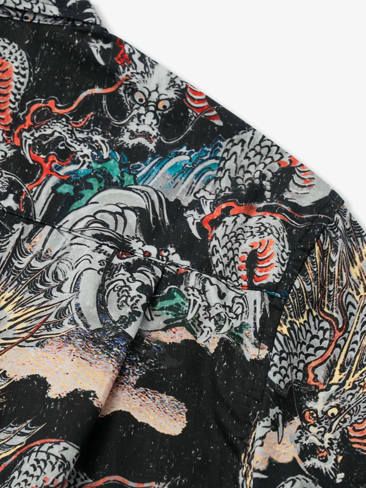 Utagawa Kuniyoshi-Inspired Dragon Art Cotton Shirt - Image 7