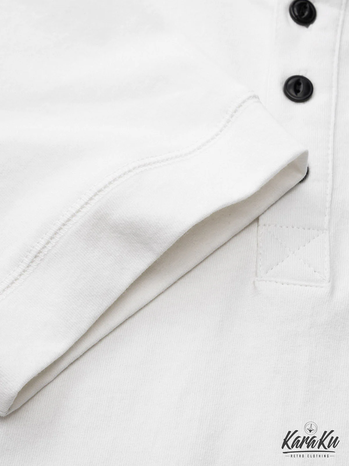 Durable 220g Cotton-Linen Heavyweight Henley Tee - Image 7