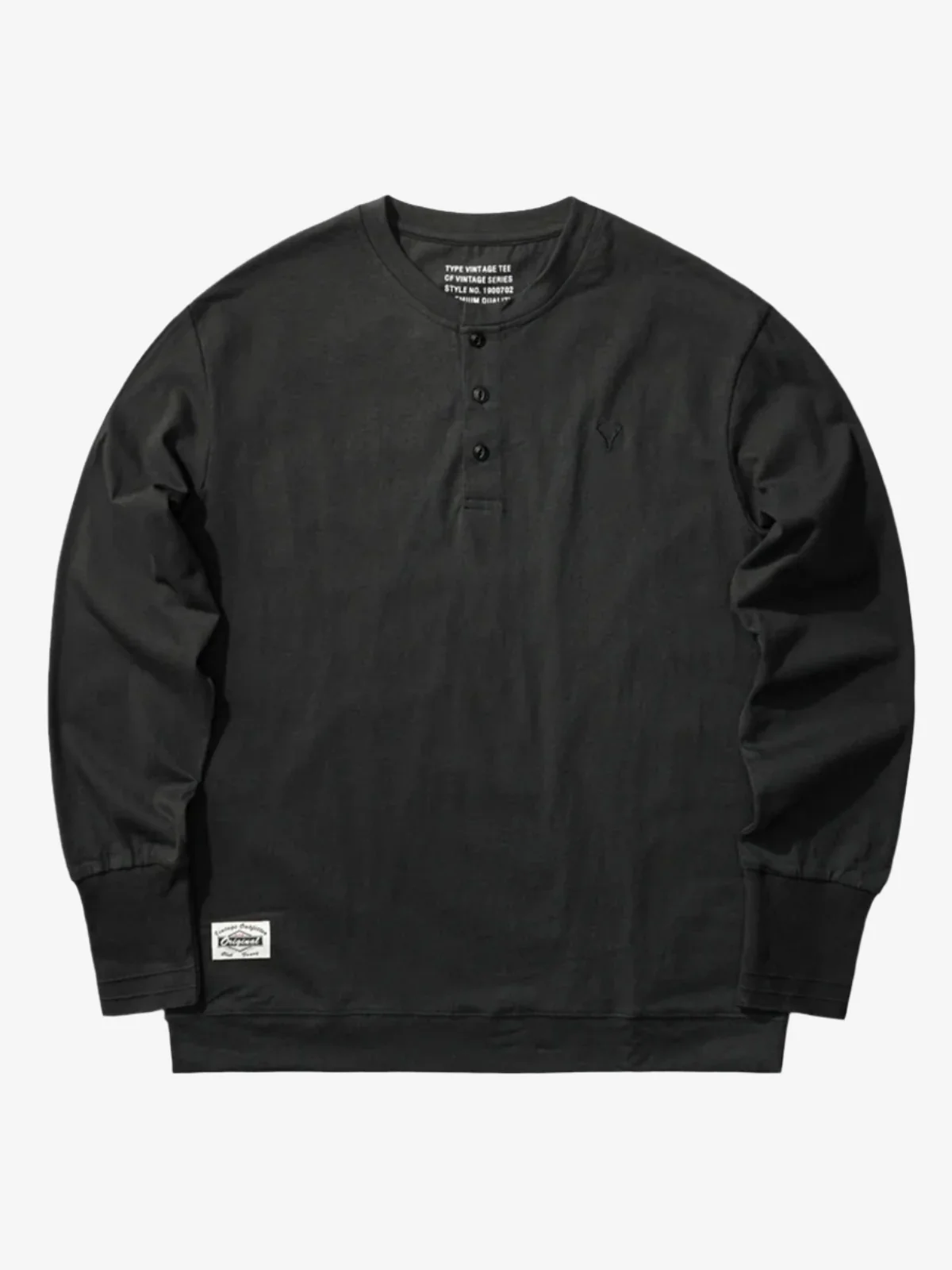 Mini Embroidery Cotton Henley Neck Tee - Image 3