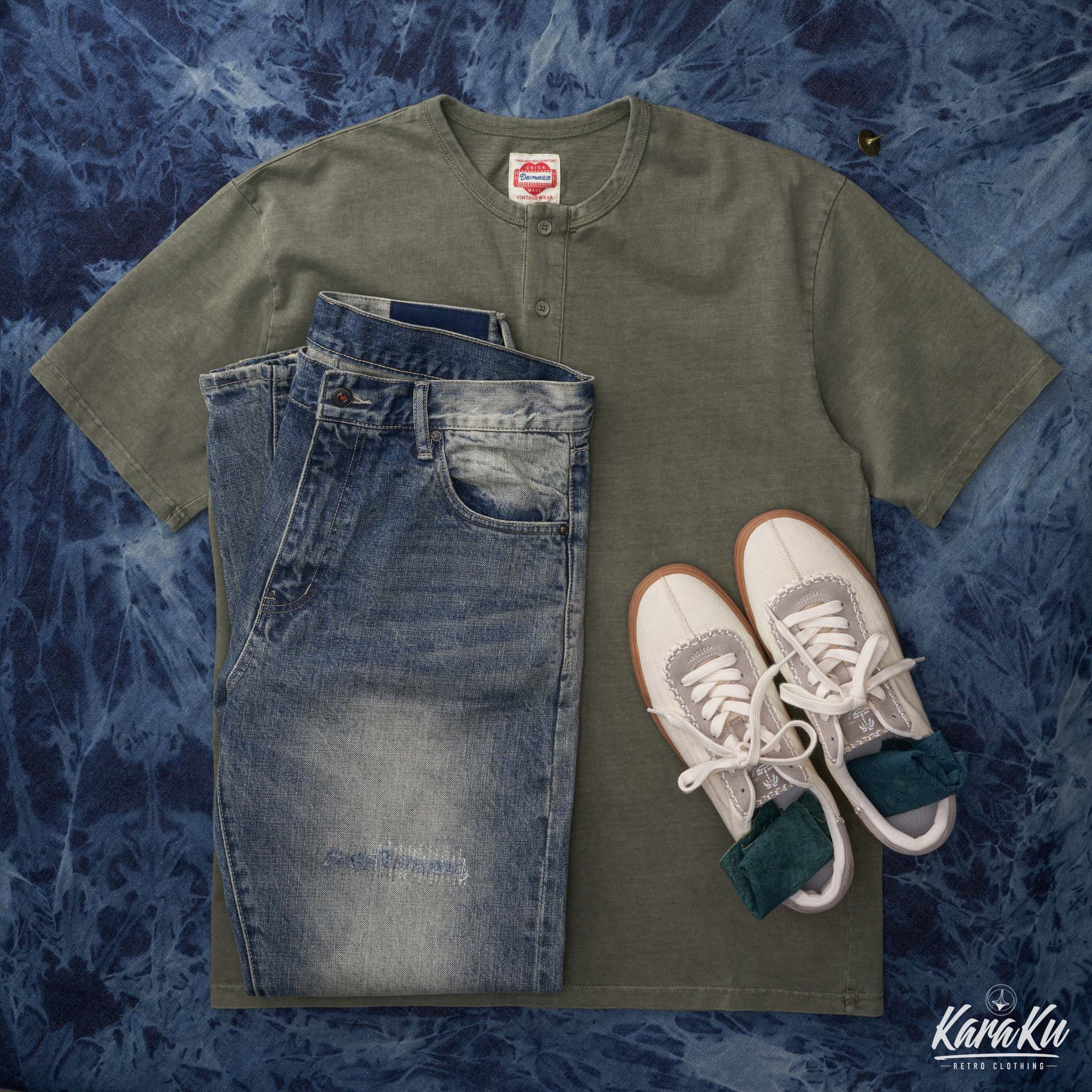 Washed Henley Short Sleeve Cotton T-shirt - Image 23