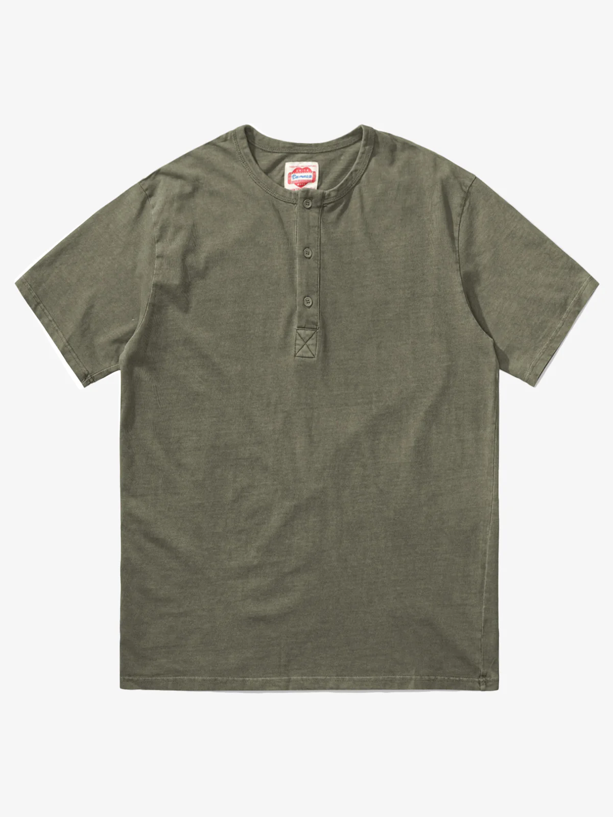 Washed Henley Short Sleeve Cotton T-shirt - Image 3
