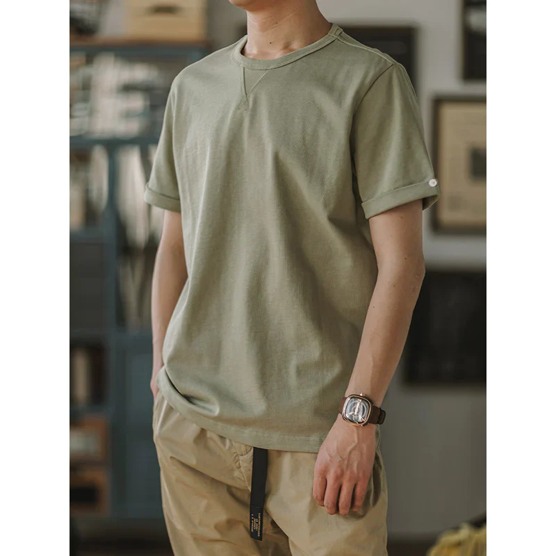 Crew-Neck Short Sleeve Cotton T-shirt - Image 10
