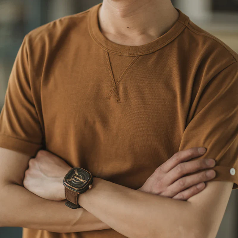 Crew-Neck Short Sleeve Cotton T-shirt - Image 11