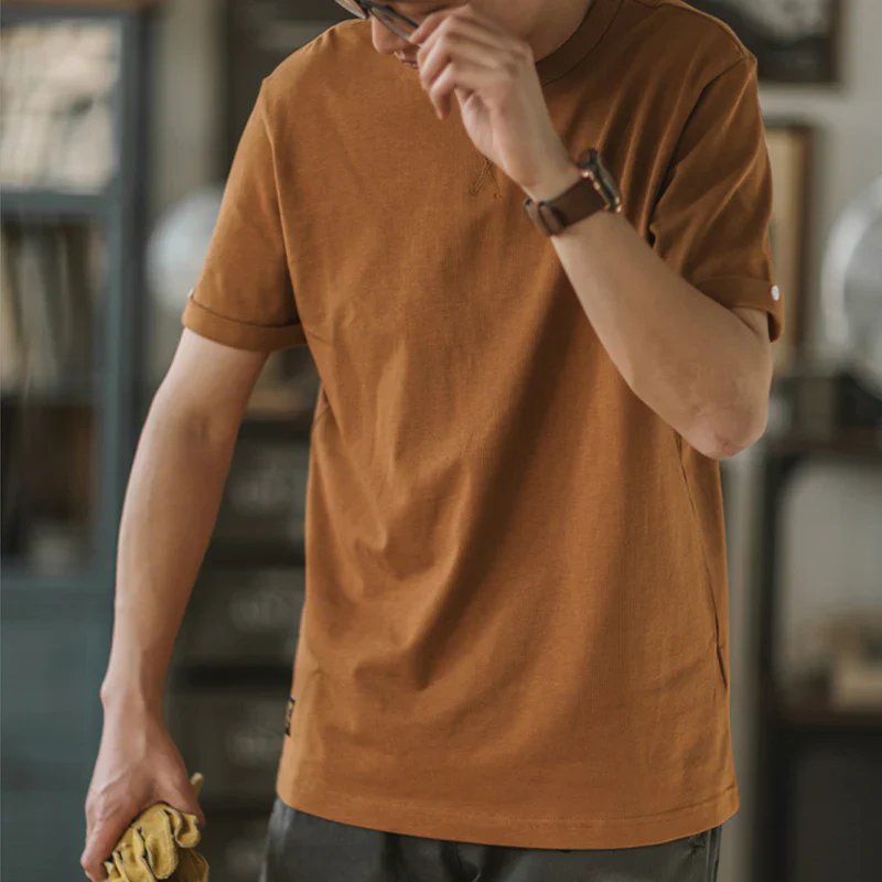 Crew-Neck Short Sleeve Cotton T-shirt - Image 13