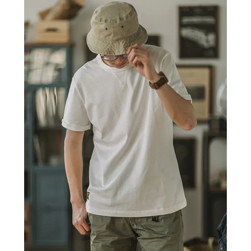 Crew-Neck Short Sleeve Cotton T-shirt - Image 19
