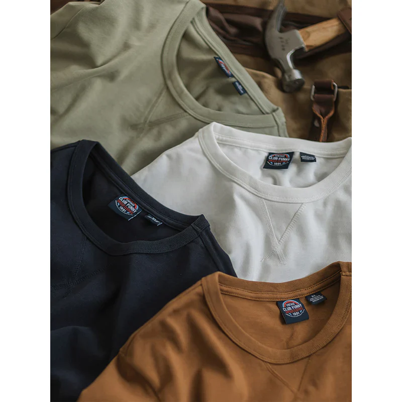 Crew-Neck Short Sleeve Cotton T-shirt - Image 4