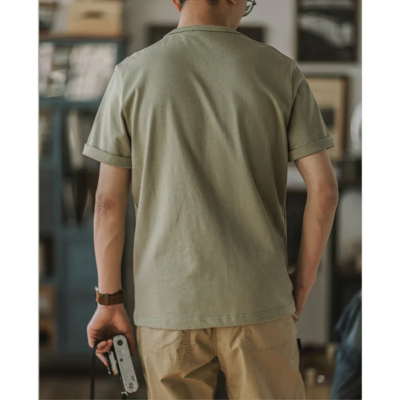 Crew-Neck Short Sleeve Cotton T-shirt - Image 9