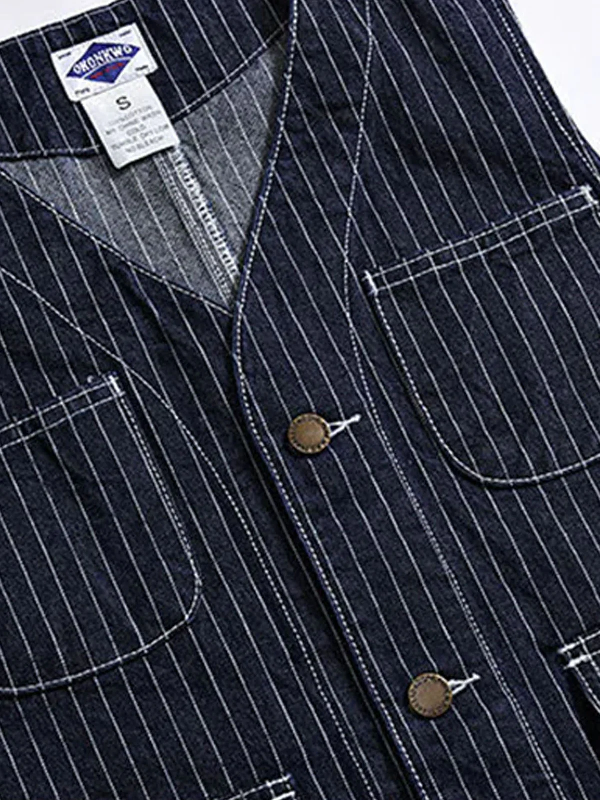 1930s V-Neck Wabash Railway Work Vest - Image 3